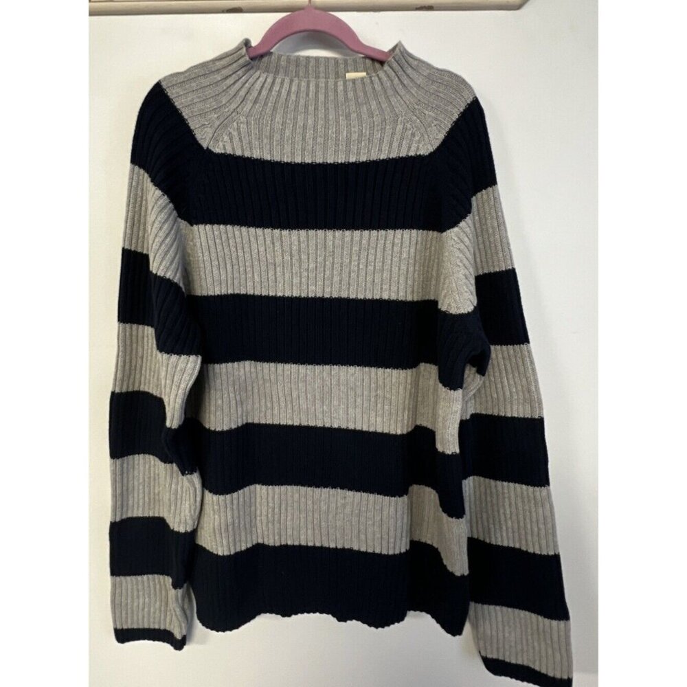 St. Johns Bay Ribbed Sweater Blue Gray Sweater Pullover XL Tall